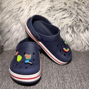 Crocs Crocband Sporty Classic casual Clogs Unisex Blue Navy size J1